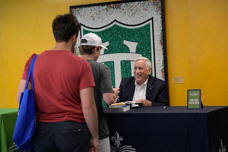 Walter Isaacson at a book signing during the 2023 festival. 