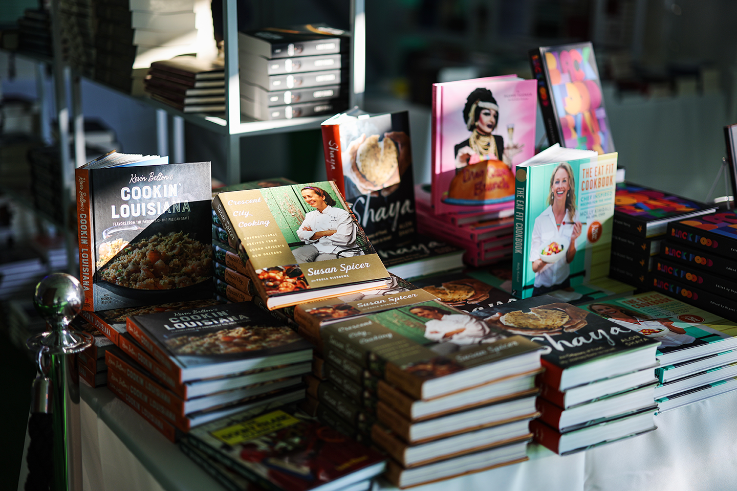 book sales display at the 2023 New Orleans Book Festival