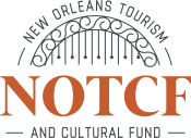 New Orleans Tourism and Cultural Fund logo with fence outline