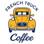 French Truck Coffee logo with a yellow classic car