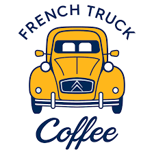 French Truck Coffee logo with a yellow classic car